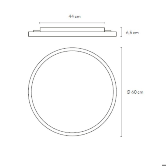 Grande plafoniera rotonda nera da soggiorno led 55w 3000k 4000k atena vivida