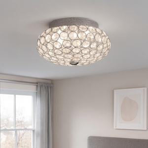 King pl3 ideal lux plafoniera cromo e cristalli trasparenti molati