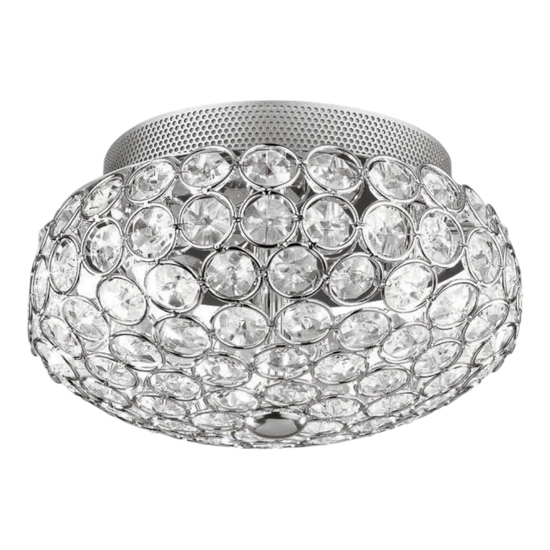 King pl3 ideal lux plafoniera cromo e cristalli trasparenti molati
