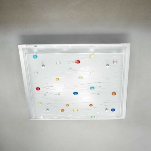 Ideal lux ocean pl2 plafoniera moderna quadrata in vetro
