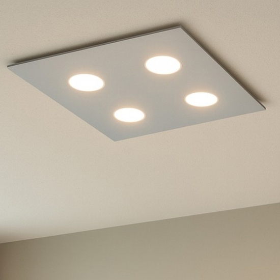 Plafoniera quadrata grigio moderna per cucina top light
