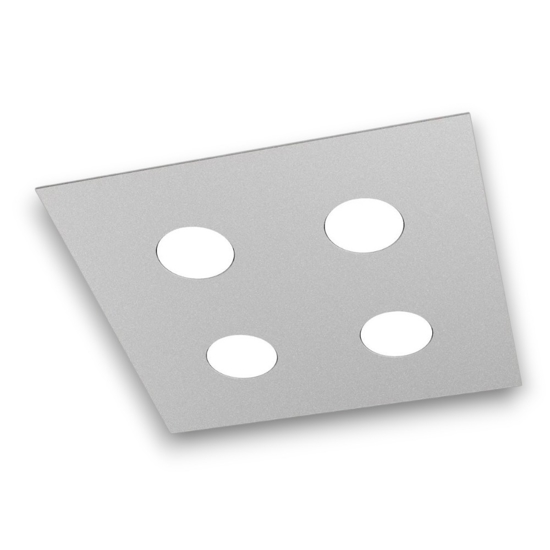 Plafoniera quadrata grigio moderna per cucina top light