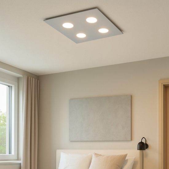 Plafoniera quadrata grigio moderna per cucina top light