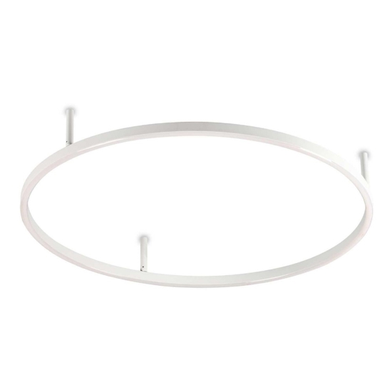 Oracle slim pl d070 round ideal lux plafoniera led 38w 3000k bianca