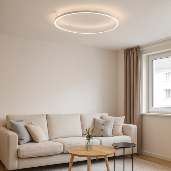 Oracle slim pl d070 round ideal lux plafoniera led 38w 3000k bianca