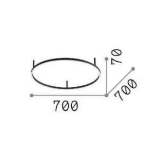 Oracle slim pl d070 round ideal lux plafoniera led 38w 3000k bianca