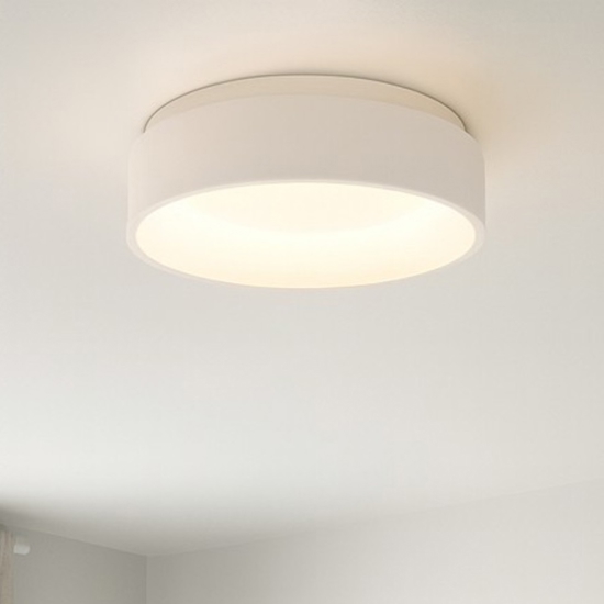 Ideal lux ziggy pl d030 plafoniera tonda bianca led 22w 3000k moderna