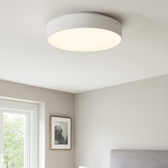 Ideal lux ziggy pl d045 plafoniera led 30w 3000k anello bianco moderna