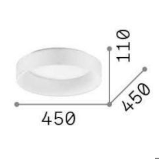 Ideal lux ziggy pl d045 plafoniera led 30w 3000k anello bianco moderna