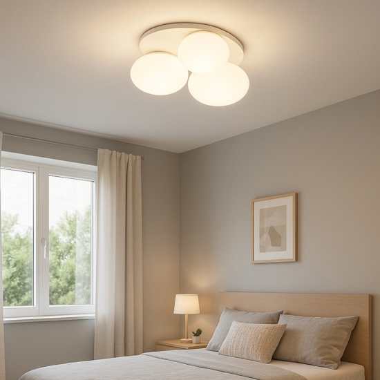 Ninfea pl3 ideal lux plafoniera bianca sfere vetro
