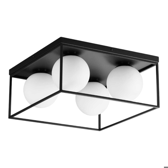 Lingotto pl4 ideal lux plafoniera nera 