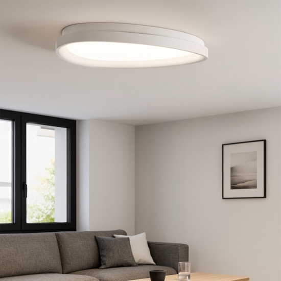 Gemini pl d061 plafoniera led 29w 3000k ideal lux ovale bianca