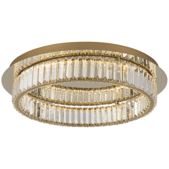 Plafoniera oro rotonda di cristallo per salotto led 40w 3500k