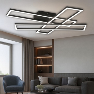 Plafoniera da soffitto led 2700-6000k nera dimmerabile
