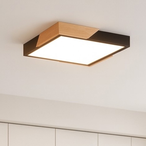 Plafoniera per cucina moderna nero legno led 20w 3000k dimmerabile
