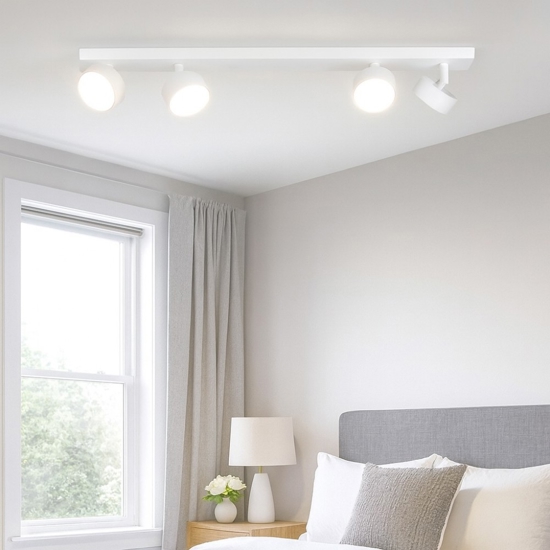 Plafoniera moderna bianca 4 luci per cucina toplight
