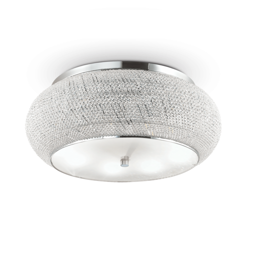 Pasha' pl14 ideal lux plafoniera cristallo molato