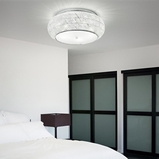 Pasha' pl14 ideal lux plafoniera cristallo molato