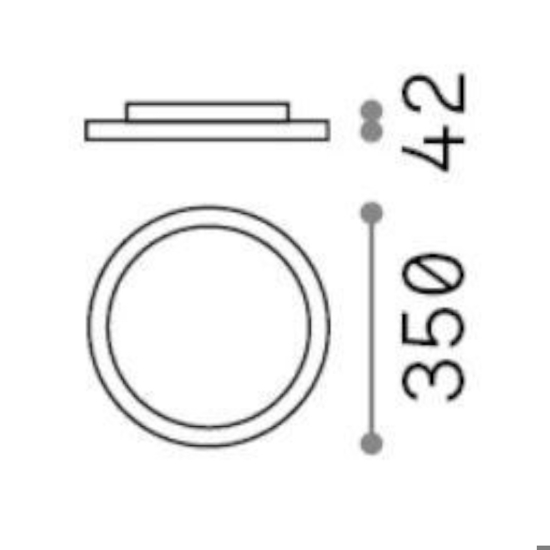 Fly slim pl d35 ideal lux plafoniera per cucina led 4000k