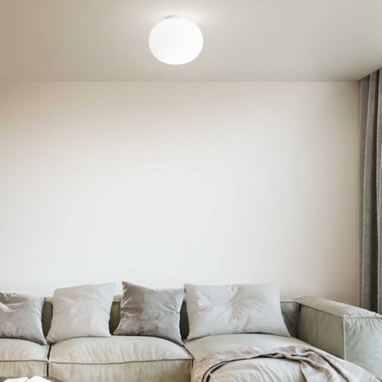 Ideal lux cotton pl1 d40 plafoniera sfera vetro 40cm bianca