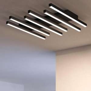 Eglo padulari plafoniera led 3000k-6000k nera design moderna con telecomando