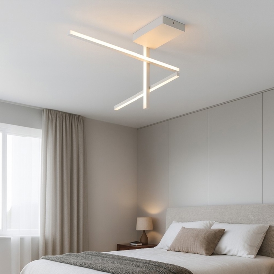 Plafoniera moderna bianca led 3200k da soggiono