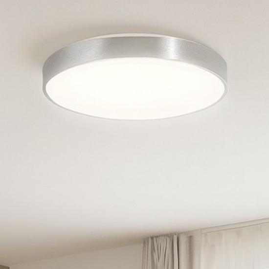 Plafoniera cerchio grigio 60cm rotonda led 3000k dimmerabile moderna