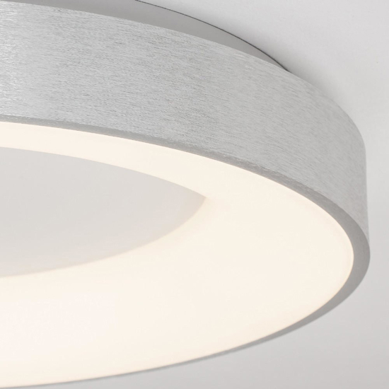 Plafoniera cerchio grigio 60cm rotonda led 3000k dimmerabile moderna
