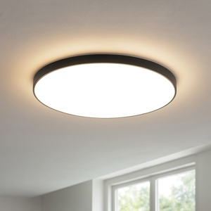 Plafoniera tonda nera 48cm led 40w dimmerabile per cucina moderna