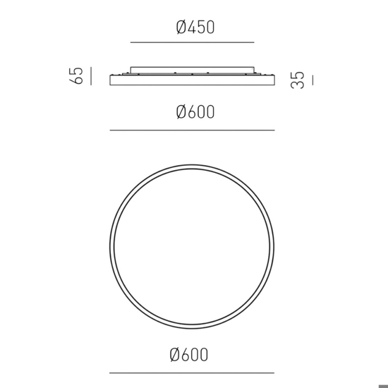 Gea luce aela p-m oro plafoniera led 60w 3000k 4000k
