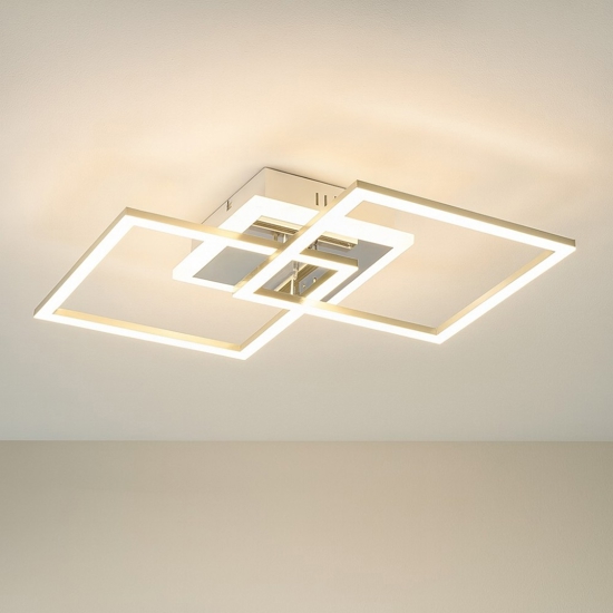 Plafoniera moderna cromata led 4000k dimmerabile orientabile