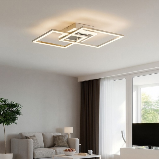 Plafoniera moderna cromata led 4000k dimmerabile orientabile