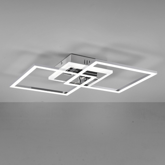Plafoniera moderna cromata led 4000k dimmerabile orientabile