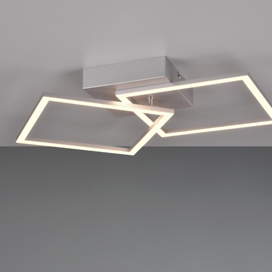 Plafoniera 2 luci orientabili led 3000k moderna colore argento