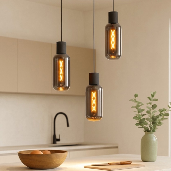 Maione eglo lampadario per cucina nero design moderno