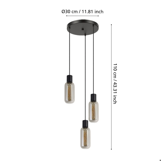 Maione eglo lampadario per cucina nero design moderno