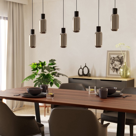 Maione eglo lampadario cucina minimal con 6 luci pendenti