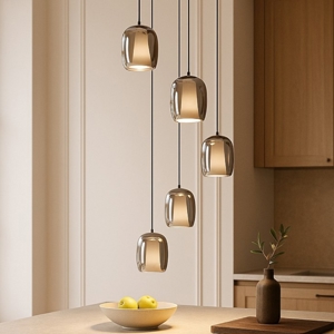 Ciampino eglo lampadario per cucina con portalampada in vetro grigio