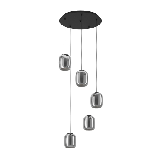 Ciampino eglo lampadario per cucina con portalampada in vetro grigio