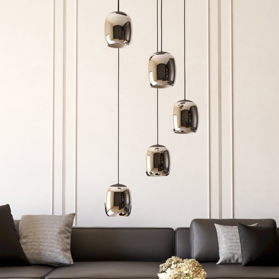Ciampino eglo lampadario per cucina con portalampada in vetro grigio