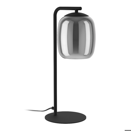 Ciampino eglo lampada da tavolo minimal con paralume grigio in vetro