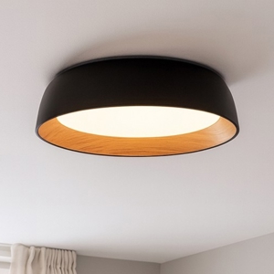 Plafoniera led 40w 3000k nera effetto legno per cucina moderna