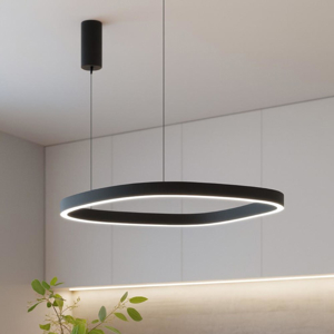 Gea luce criseide lampadario quadrato led 60w 3000k nero per soggiorno