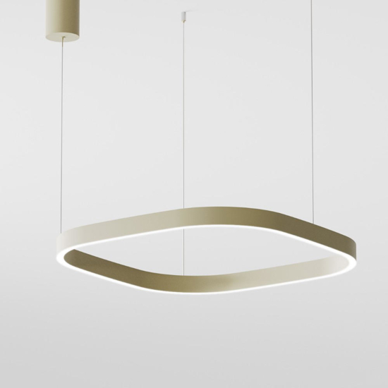 Lampadario led 60w 3000k verde gea luce criseide quadrato