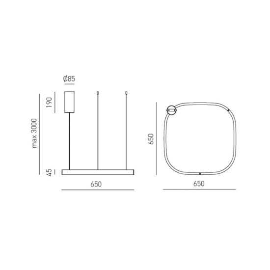 Lampadario led 60w 3000k verde gea luce criseide quadrato