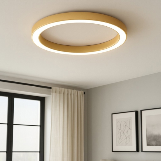 Gea luce flor plafoniera moderna led 80w 3000k tonda colore oro