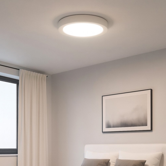 Gea luce plafoniera led 12w 3000k tondo per soffitto