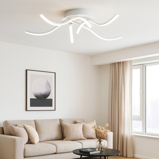Gea luce tessa plafoniera moderna led 38w 4000k bianca per salotto