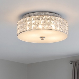Roma pl4 ideal lux plafoniera classica 30cm rotonda cristalli trasparenti