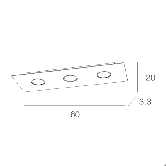 Plafoniera rettangolare per cucina moderna bianca toplight areafp